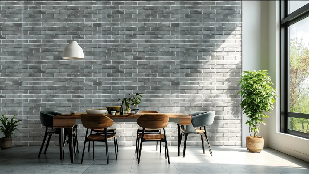 Pared de interior revestida con panel ladrillo moderno de Ultrapanel, ambiente 3