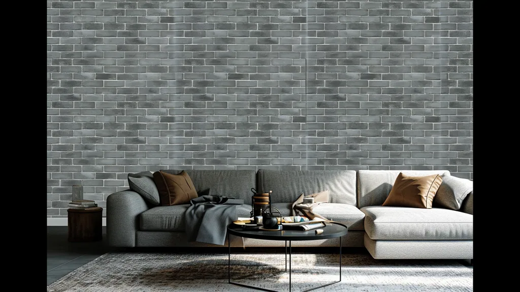 Pared de interior revestida con panel ladrillo moderno de Ultrapanel, ambiente 4