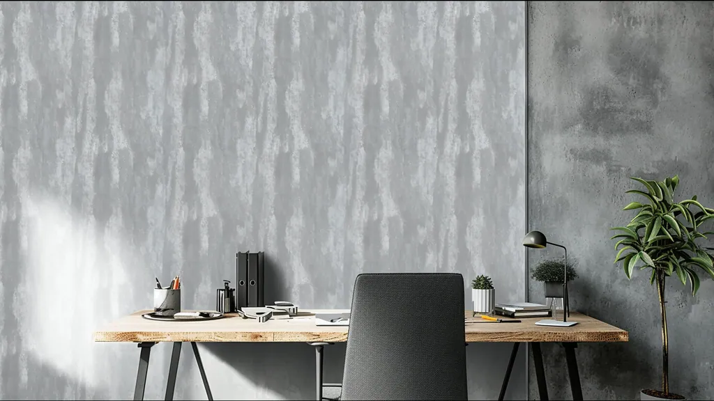 Lavadero y zonas de servicio con la pared revestida en panel decorativo Ultrapanel madera gris ahumado