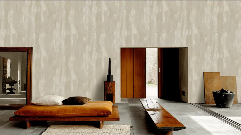 Pared de interior revestida con panel madera natural en tonos beige de Ultrapanel, ambiente 4