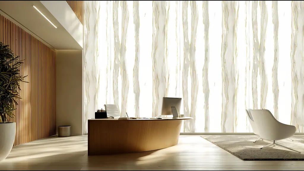 Pared de interior revestida con panel madera natural con vetas orgánicas de Ultrapanel, ambiente 4