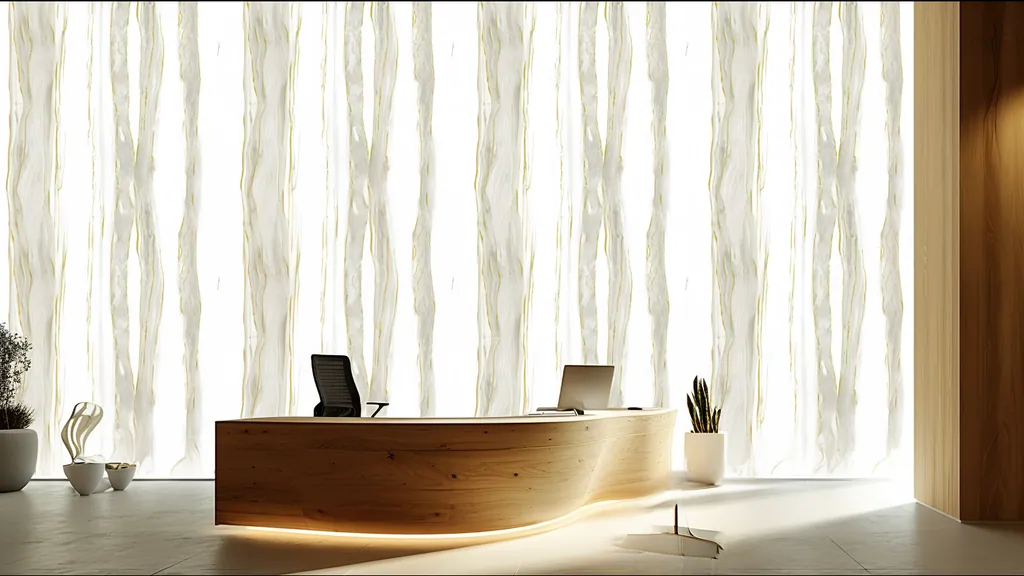 Pared de interior revestida con panel madera natural con vetas orgánicas de Ultrapanel, ambiente 5