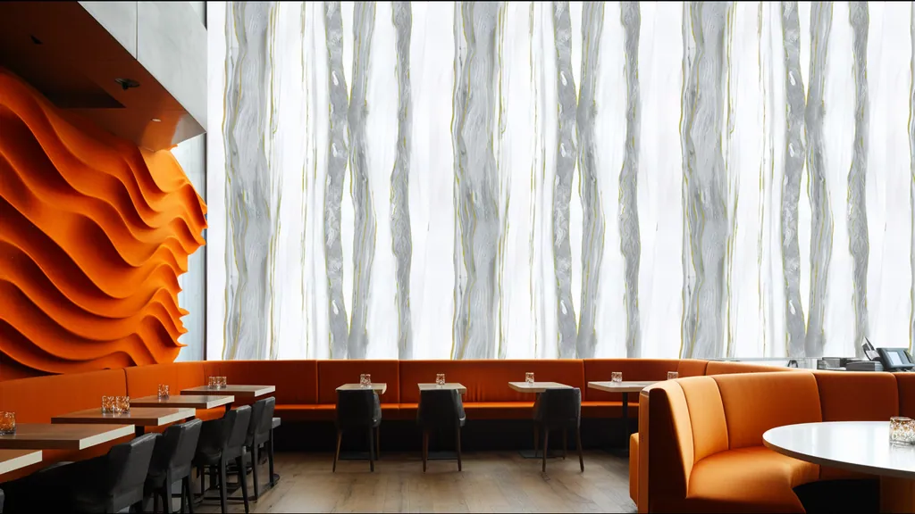 Pared de interior revestida con panel madera plateada de Ultrapanel, ambiente 1
