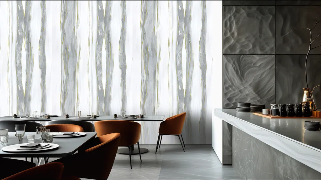 Pared de interior revestida con panel madera plateada de Ultrapanel, ambiente 4