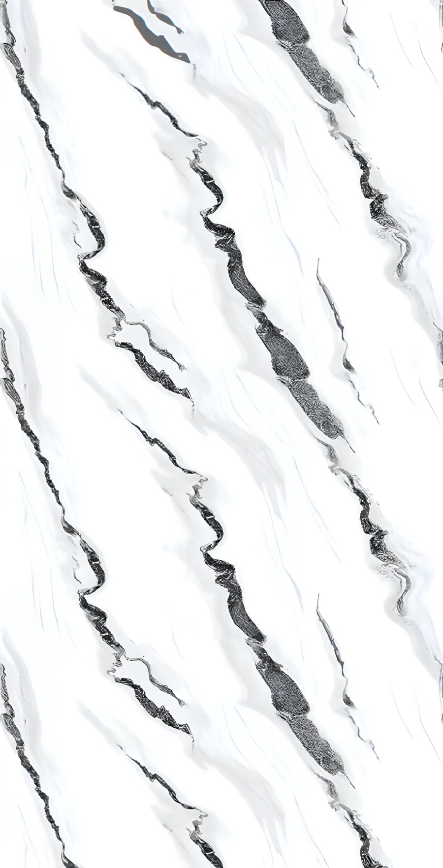 Textura de panel decorativo uPVC mármol blanco con vetas onduladas negras y grises para pared de interior